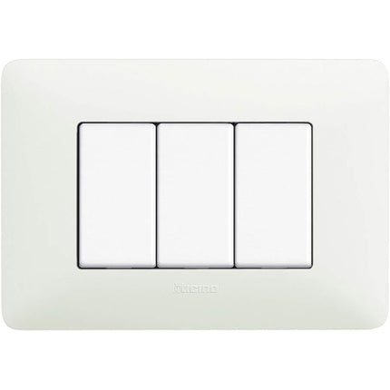 BTICINO MATIX PLACCA 3 POSTI COLORE BIANCO