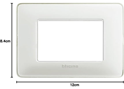 BTICINO MATIX PLACCA 3 POSTI COLORE GHIACCIO