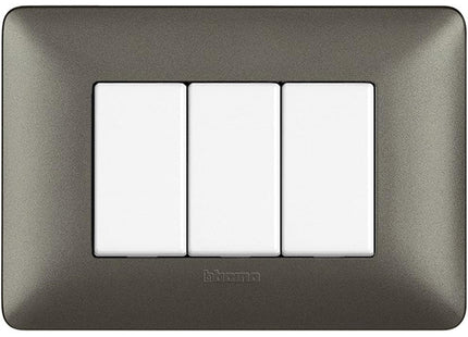 BTICINO MATIX PLACCA 3 POSTI COLORE IRON