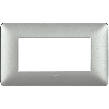 BTICINO MATIX PLACCA 4 POSTI COLORE SILVER