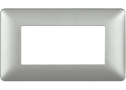 BTICINO MATIX PLACCA 4 POSTI COLORE SILVER