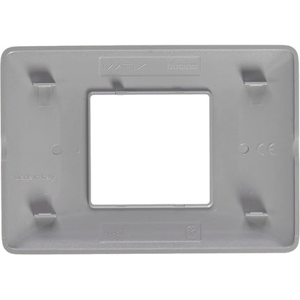 BTICINO MATIX PLACCA 2 POSTI CENTRATI COLORE SILVER