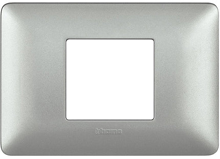 BTICINO MATIX PLACCA 2 POSTI CENTRATI COLORE SILVER