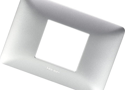 BTICINO MATIX PLACCA 2 POSTI CENTRATI COLORE SILVER