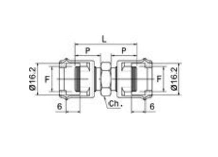 ANI ART. 12/A RACCORDO DI GIUNZIONE CON DUE DADI FRESATI