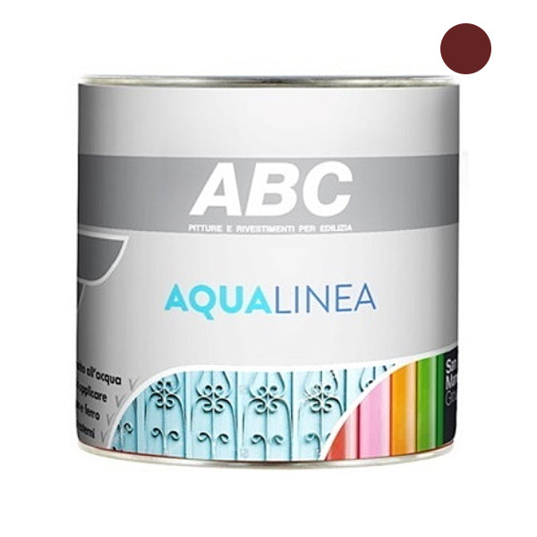 ABC PITTURA AQUALINEA SMALTO ALL'ACQUA SETA ROSSO OSSIDO BASE LT 1*