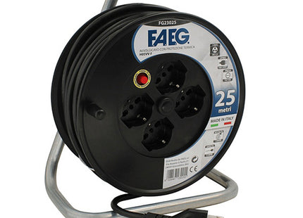 FAEG TAMBURO AVVOLGICAVO CON CAVO DA MT25 230V NERO