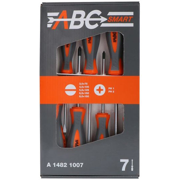 ABC TOOLS SMART SERIE DI 7 GIRAVITI A TAGLIO E A CROCE PHILLIPS