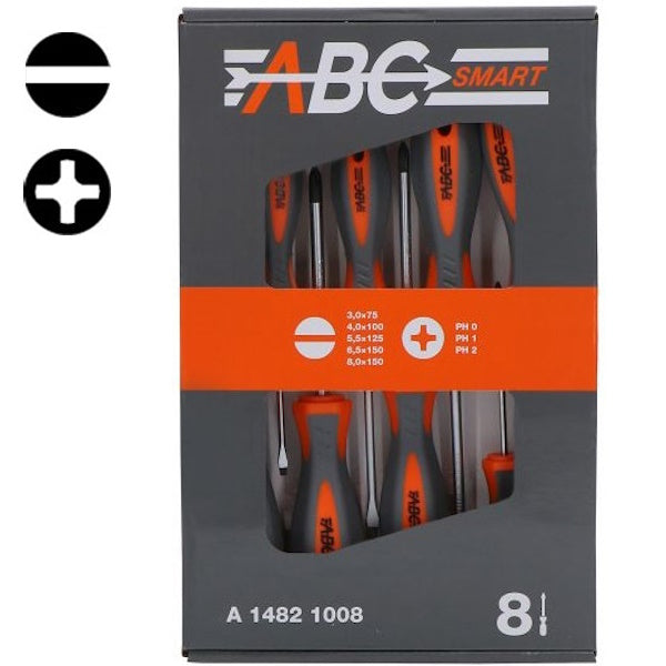 ABC TOOLS SMART SERIE DI 8 GIRAVITI A TAGLIO E A CROCE PHILLIPS