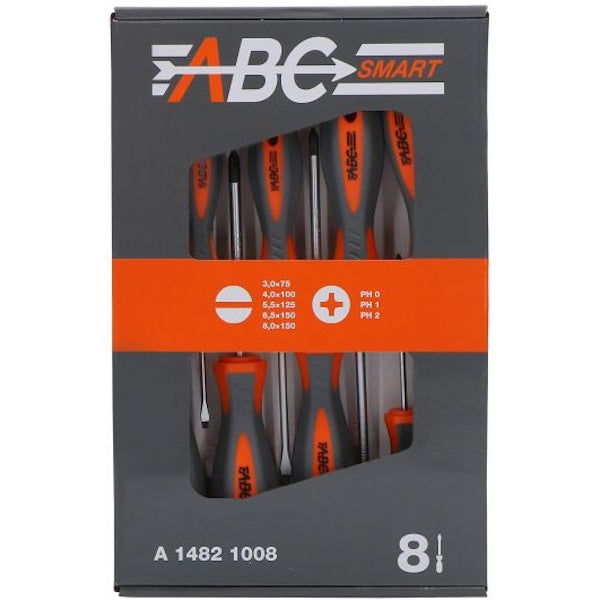 ABC TOOLS SMART SERIE DI 8 GIRAVITI A TAGLIO E A CROCE PHILLIPS