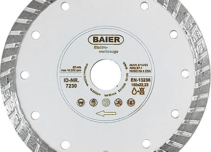 BAIER DISCO DIAMANTATO TURBO MULTIUSO 10 MM D.MM150X1,2X22,23