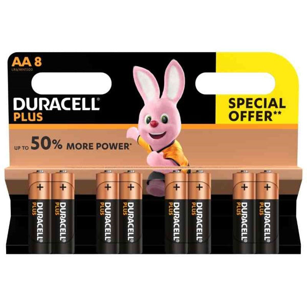 DURACELL BATTERIE PLUS POWER MN1500 STILO AA BLISTER DA PZ8*