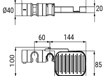 IDRO-BRIC SCORREVOLE CON SUPPORTO DOCCIA INCLINABILE E PORTASAPONE