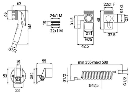 IDRO-BRIC DUPLEX SALLY DOCCETTA 1 GETTO CON FLESSIBILE A MOLLA