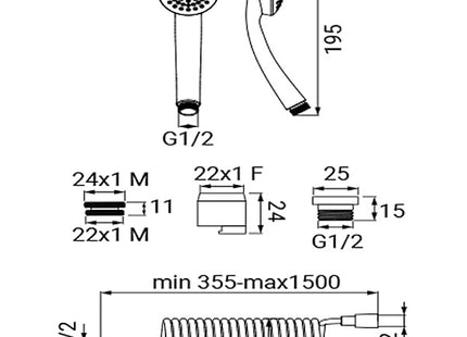 IDRO-BRIC DUPLEX WENDY DOCCETTA 1 GETTO CON FLESSIBILE A MOLLA