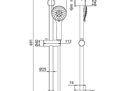 IDRO-BRIC SET SALISCENDI DOCCIA SYROS