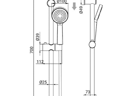 IDRO-BRIC SET SALISCENDI DOCCIA VOGUE