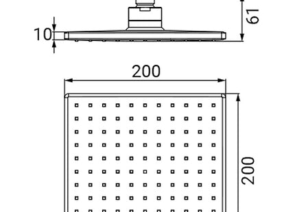 IDRO-BRIC SOFFIONE PER DOCCIA WINDJET QUADRO CROMATO CM20x20
