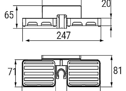 IDRO-BRIC SUPPORTO DOCCIA CON DOPPIO PORTASAPONE