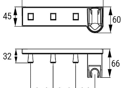 IDRO-BRIC SUPPORTO DOCCIA INCLINABILE CON GANCI