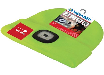 VELAMP CAPPELLINO MAGLINA CON LUCE LED RICARICABILE USB GIALLO LIME