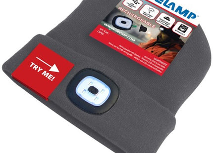 VELAMP CAPPELLINO MAGLINA CON LUCE LED RICARICABILE USB GRIGIO