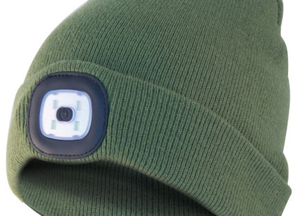 VELAMP CAPPELLINO MAGLINA CON LUCE LED RICARICABILE USB VERDE OLIVA