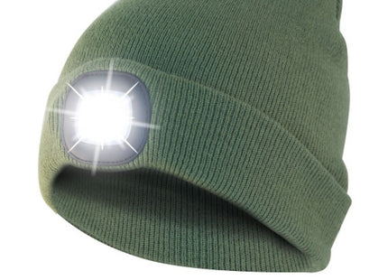 VELAMP CAPPELLINO MAGLINA CON LUCE LED RICARICABILE USB VERDE OLIVA
