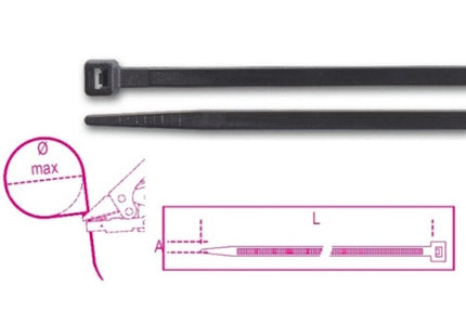 BETA  1748-N FASCETTE DI CABLAGGIO IN NYLON NERO PZ100