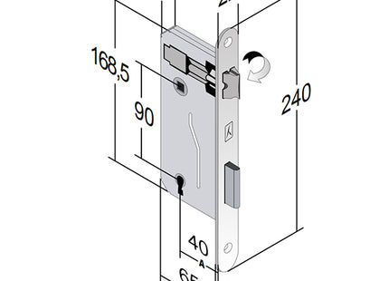 BONAITI SERRATURA PATENT GRANDE BRONZATA ART.040T
