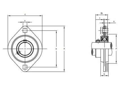 SUPPORTO LAMIERA STAMPATA CON CUSCINETTO BPFL