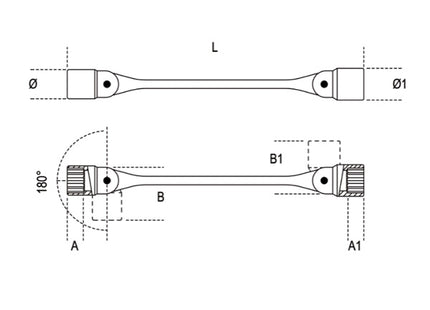 BETA    80 CHIAVE A BUSSOLA POLIGONALE SNODATA DOPPIA