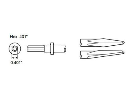 CHICAGO PNEUMATIC SCALPELLO ESAGONALE A PUNTA DI DIAMANTE MM180X7,6