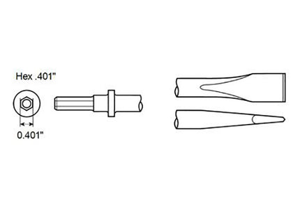 CHICAGO PNEUMATIC SCALPELLO ESAGONALE DIRITTO MM180X19