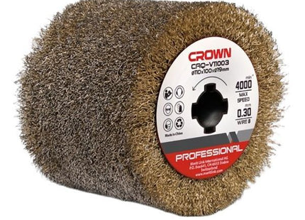 CROWN RULLO ABRASIVO IN OTTONE PER SATINATRICE D.MM110X100 FORO D.MM19