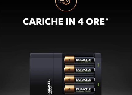 DURACELL CARICABATTERIE CEF14 CON 2 STILO AA + 2 MINISTILO AAA