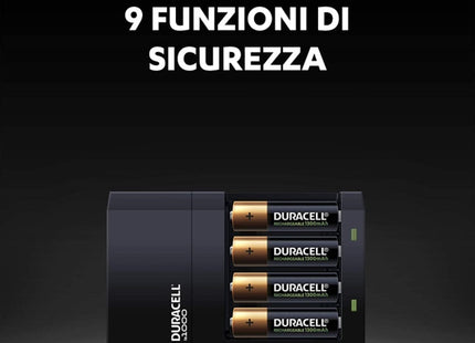 DURACELL CARICABATTERIE CEF14 CON 2 STILO AA + 2 MINISTILO AAA