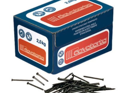 CAVATORTA CHIODI ACCIAIO TEMPRATO TESTA BOMBATA IN SCATOLA BLU