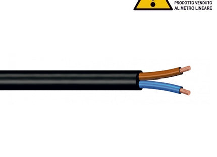 CAVO ELETTRICO AL TAGLIO TIPO H05VV-F SEZIONE 2G0,75 NERO AL MTL