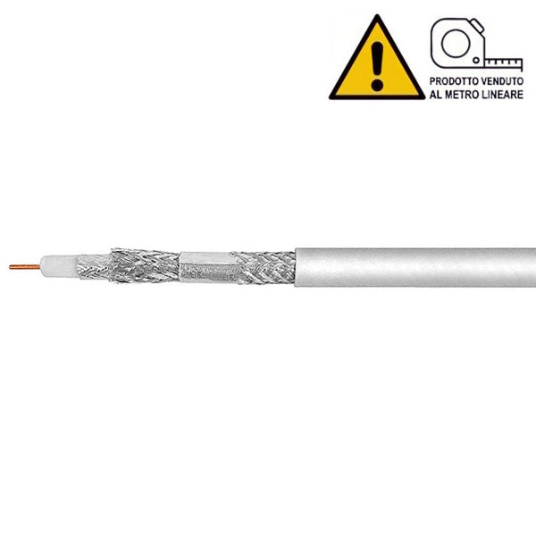 CAVO COASSIALE TV SAT AL TAGLIO D.MM6,8 BIANCO AL MTL