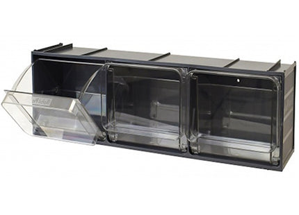 MOBIL PLASTIC CONTENITORE CRYSTAL BOX CB50/3S 3 CASSETTI GRIGIO SCURO