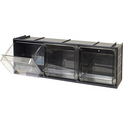 MOBIL PLASTIC CONTENITORE CRYSTAL BOX CB50/3S 3 CASSETTI GRIGIO SCURO