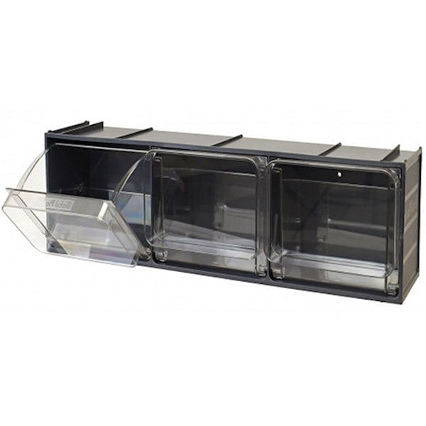 MOBIL PLASTIC CONTENITORE CRYSTAL BOX CB50/3S 3 CASSETTI GRIGIO SCURO