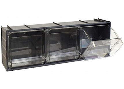 MOBIL PLASTIC CONTENITORE CRYSTAL BOX CB50/3S 3 CASSETTI GRIGIO SCURO