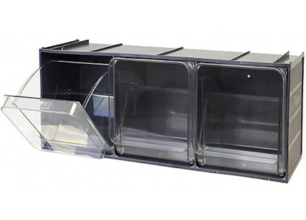 MOBIL PLASTIC CONTENITORE CRYSTAL BOX CB50/4S 3 CASSETTI GRIGIO SCURO