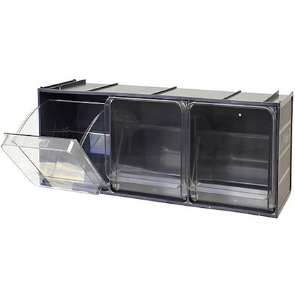 MOBIL PLASTIC CONTENITORE CRYSTAL BOX CB50/4S 3 CASSETTI GRIGIO SCURO