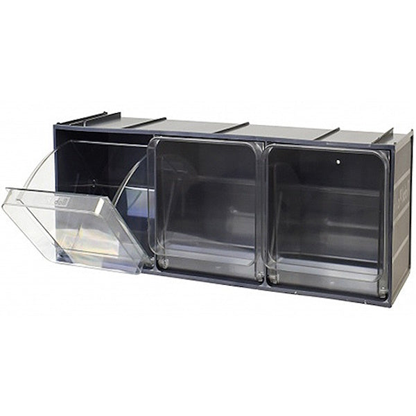 MOBIL PLASTIC CONTENITORE CRYSTAL BOX CB50/4S 3 CASSETTI GRIGIO SCURO