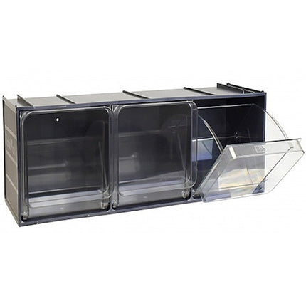 MOBIL PLASTIC CONTENITORE CRYSTAL BOX CB50/4S 3 CASSETTI GRIGIO SCURO