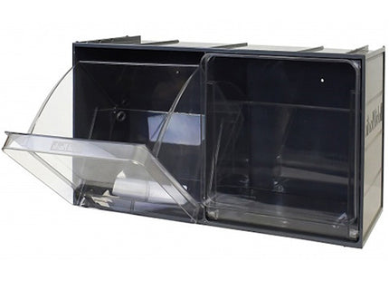 MOBIL PLASTIC CONTENITORE CRYSTAL BOX CB50/5S 2 CASSETTI GRIGIO SCURO