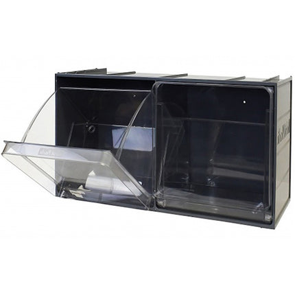MOBIL PLASTIC CONTENITORE CRYSTAL BOX CB50/5S 2 CASSETTI GRIGIO SCURO